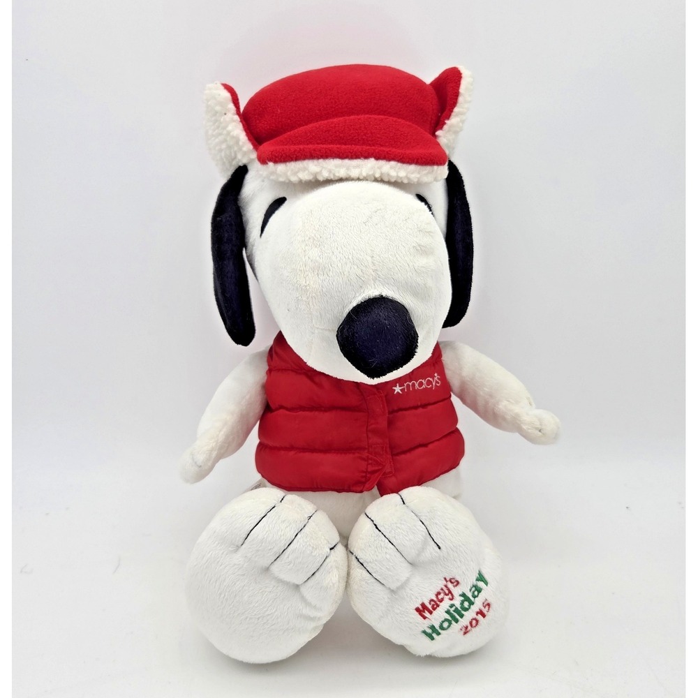 Adorable Snoopy Plush Peanuts Macy's Exclusive 2015 Holiday Collectible 20"